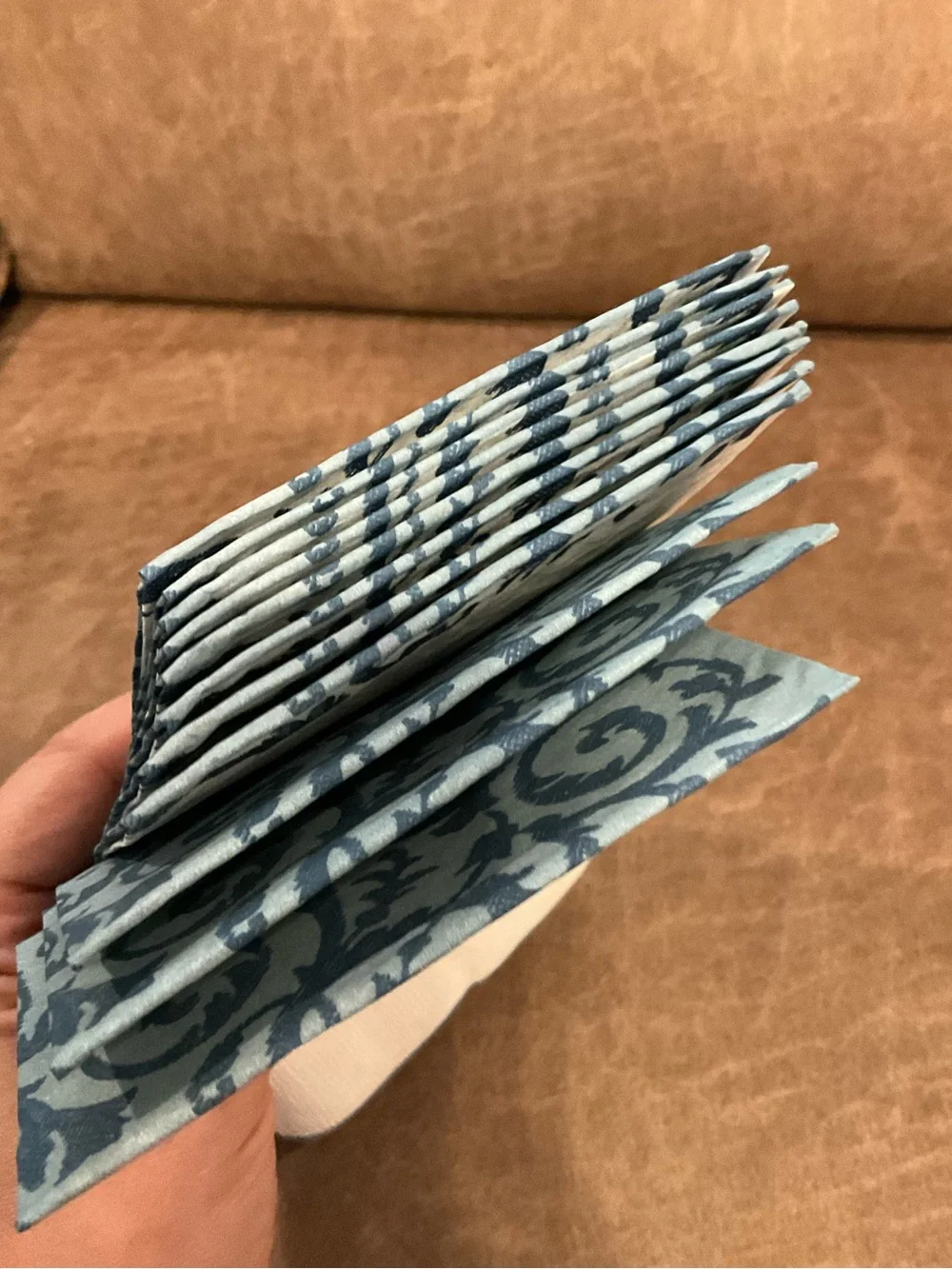 Blue Damask Paper Guest Towels